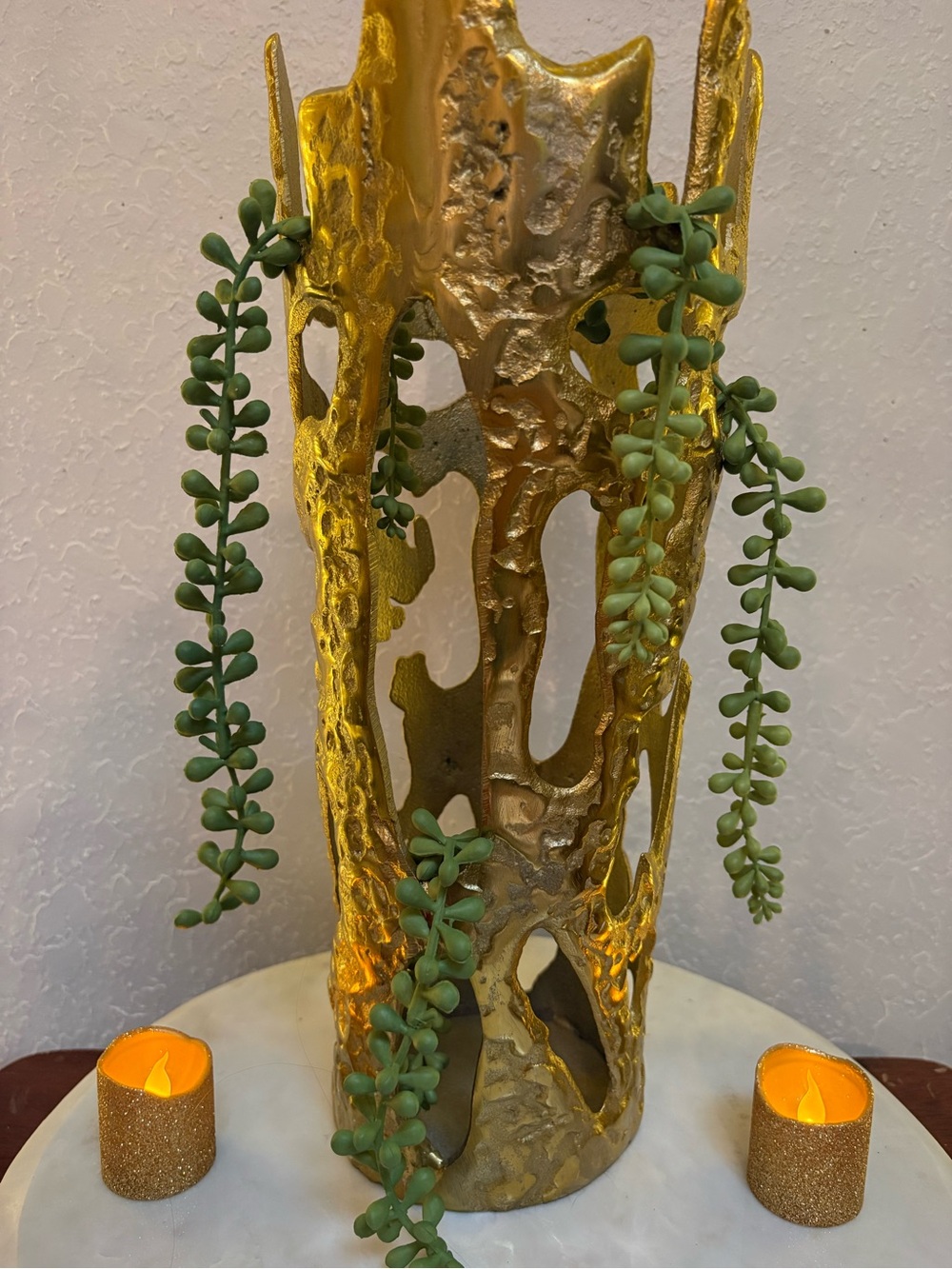 Vintage Gold Tone Planter